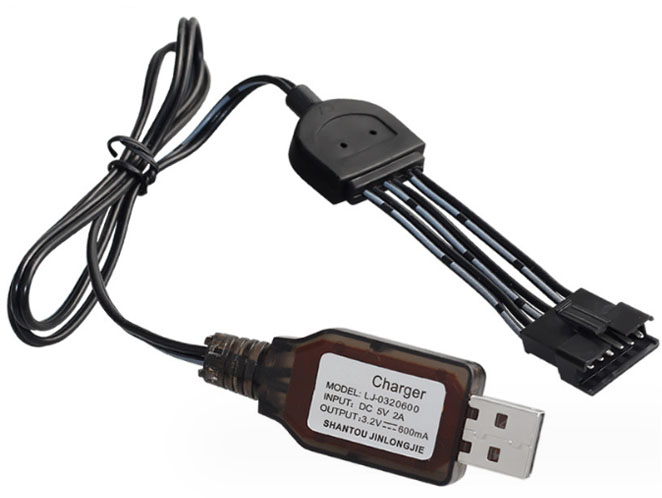 9.6V SM-6P (reverse) lithium battery pack USB Charging cable With overcharge protection