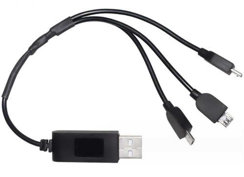 3.7V Android 1 to 3 USB Charging Cable 3.7V multi interface charger
