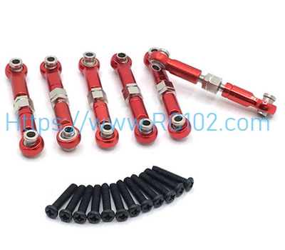 [RC102]Upgrade metal adjustable front and rear pull rods Red HS 18311 RC Car Spare Parts