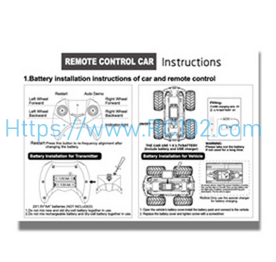 [RC102] English instruction manual JJRC Q149 RC Car Spare Parts