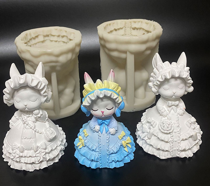 Sue&Faye Rabbit Gypsum mold Aromatherapy candle silicone mold DIY Handmade Painting Gypsum mold