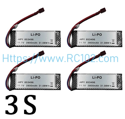 [RC102] 3S 11.1V 2800mAh battery 4pcs Rlaarlo AM-D12 RC Car Spare Parts
