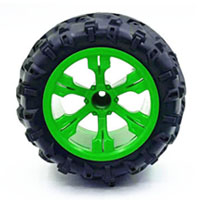 Upgraded 4 green tires [with metal hexagons] WLtoys WL 12428 RC Car upgradation Spare parts