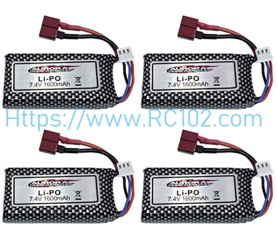 [RC102] 7.4V 1600mah Battery 4pcs XINLEHONG 9125 RC Car Spare Parts